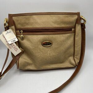 Vintage CAPEZIO Tan Faux Leather Purse Shoulder Handbag NWT
